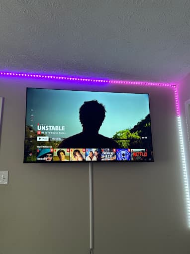 TV Mounting with LED Strip Lights